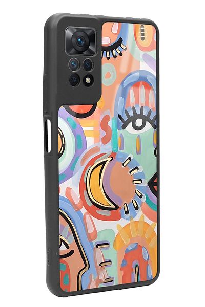 Spoyi حافظة هاتف لامعة لهاتف Xiaomi Redmi Note 11 Pro بألوان مائية بتصميم عين ريترو