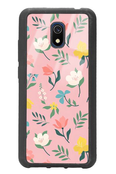 Spoyi Xiaomi Redmi 8A Glossy Phone Case with Pinky Flowers Design