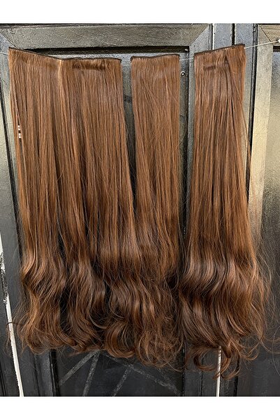 8 Kadına Dair Herşey Kestane Rengi Su Dalgalı Uzun Yarım Ay Saç – 3 Parça Çıt...