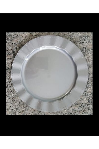14Süs Plastic Plate Hard Luxury 18cm (6 Pieces) Color Silver