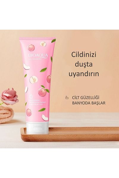 Bioaqua تقشير الجسم بالخوخ واللاكتوكوس خميرة 250 جرام