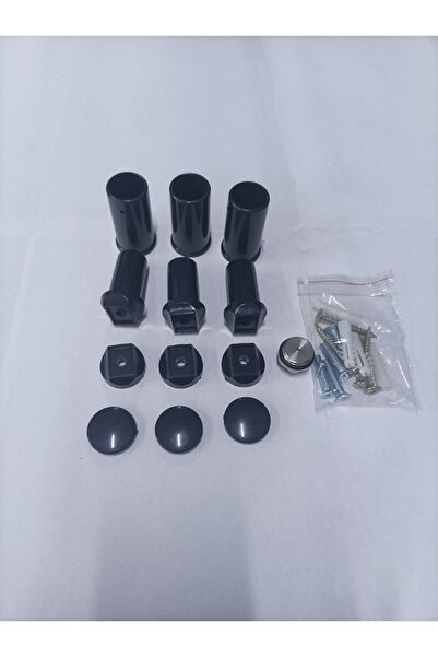 TOPRAK HAVLUPAN Antrasit Renk 3 'lü Montaj Seti Havlupan Radyatör Montaj Seti