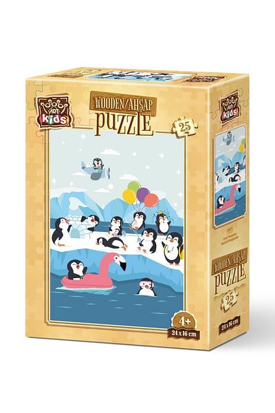 Art Puzzle Cute Penguins 25 Piece Wooden Puzzle - 5875