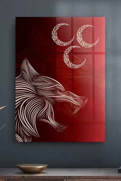 Decovetro Tablou din sticlă Crescent și Wolf