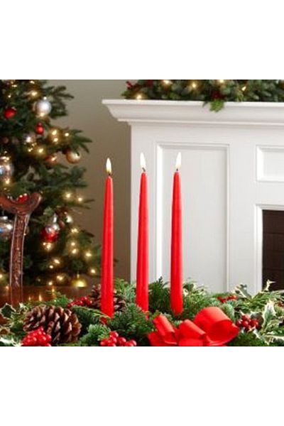 My Easy Shop Candlestick Candle 3-Piece Christmas Ornament Red Candle Christmas Candle Anniversary Special Day