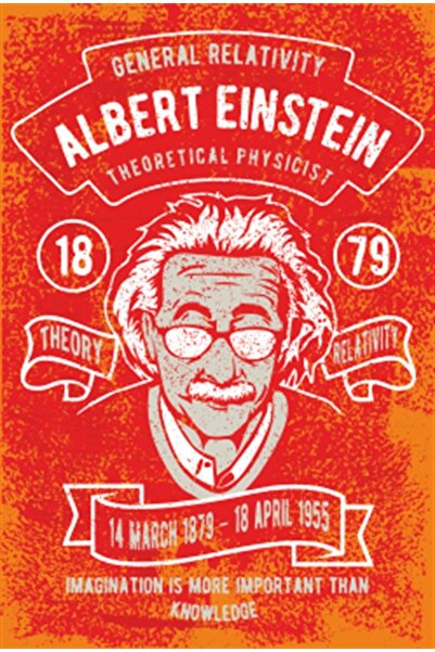 Hayat Poster Albert Ajnštajn Retro Vintage Drveni Poster