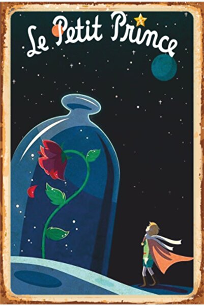 Hayat Poster Ρετρό ξύλινη αφίσα Μικρός Πρίγκιπας και Τριαντάφυλλο