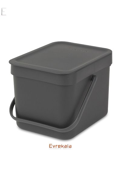 Brabantia Κάδος απορριμμάτων Evrekala Shop 6 Lt με ντουλάπι ή επιτοίχια συσκευή