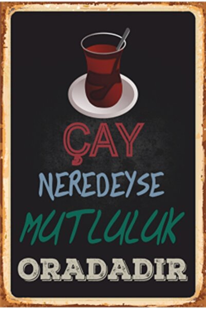 Hayat Poster Čaj Skoro Sreća Ima Retro Drveni Poster