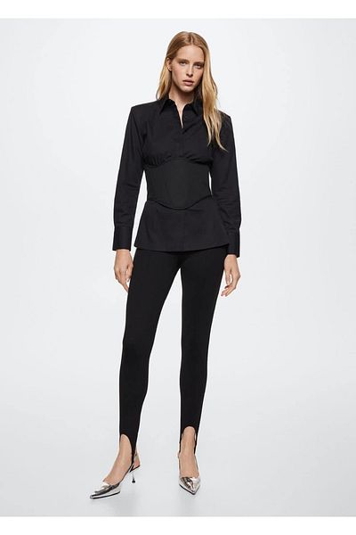 MANGO Woman Corset Style Knotted Top