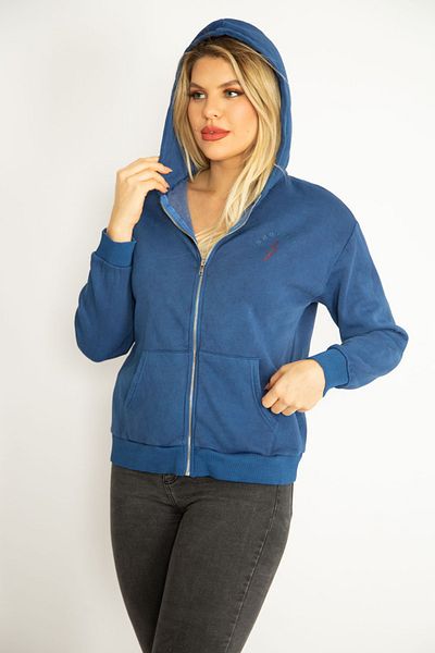 Şans Plus Size Sweatshirt - Navy blue - Regular fit