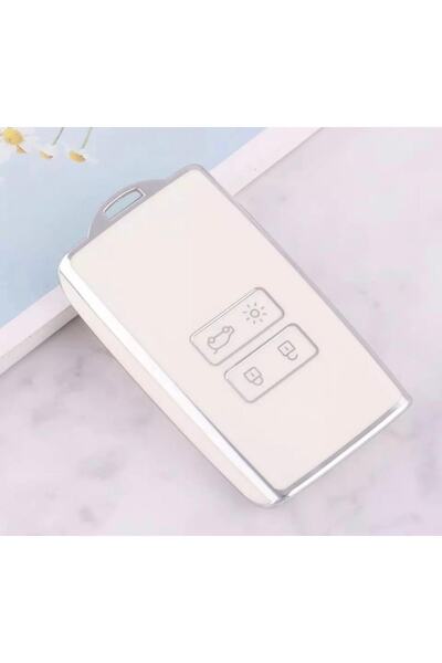 AYZ GARAGE Husa pentru chei Renault Tpu Material Off White