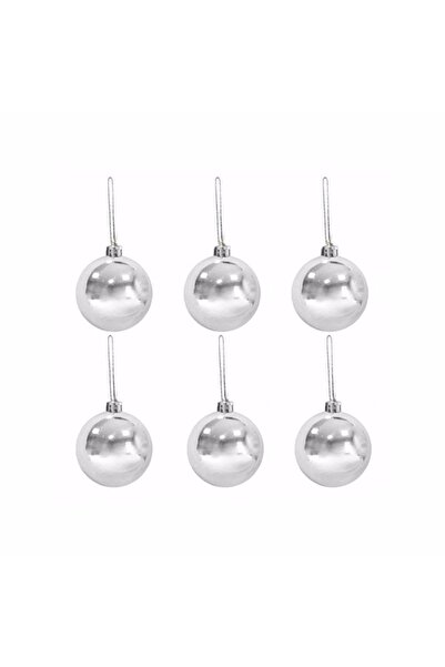 Mini Parti Mini Party Store - Set de 6 bile argintii pentru decorarea copacil...