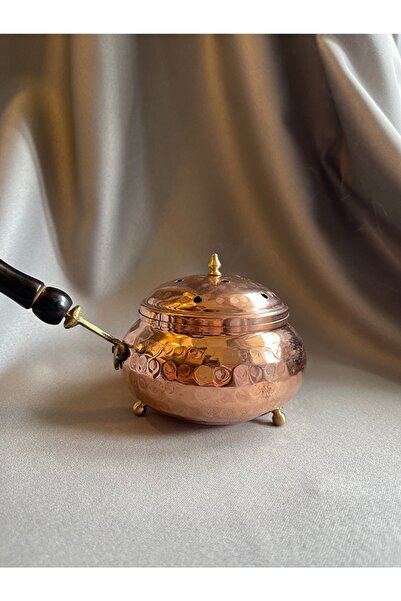ERATOS Cadı Kazanı Parlak Bakır Tütsülük Buhurdanlık - El Yapımı