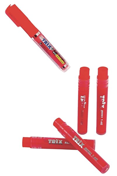 TRİX Tahta Kalemi Kartuşu 4 Adet +kalemi Kırmızı