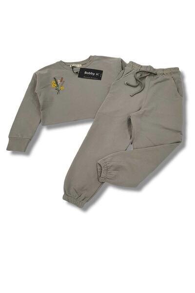 BOBBY JR KİDSWEAR Бродиран комплект с флорални мотиви