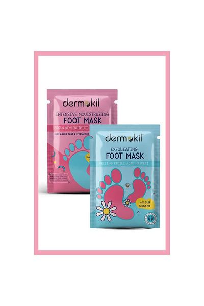 Dermokil Peeling Effective (Peelable) Foot Mask + Intense Moisturizing Foot Mask Set of 2