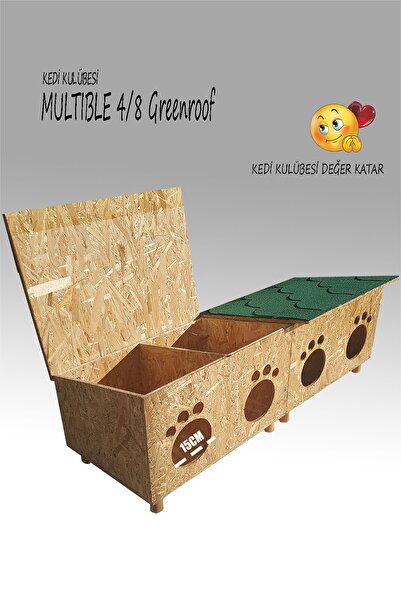 Kedi Evi - Kedi Kulübesi Profesyonel Multible Greenroof 4/8 Eko