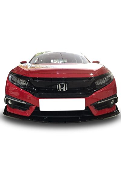 HYM TUNİNG Honda Civic Fc5 Uyumlu 3 Parça Lip Piano Black Abs Plastik Ön Tamp...