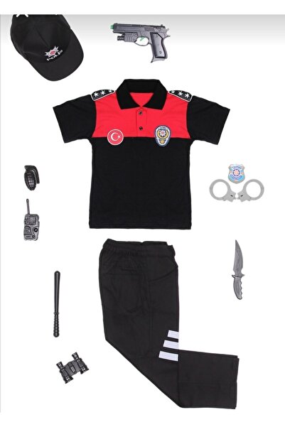 KARAMANSTYLE Çocuk Polis Kıyafeti Unisex Çocuk Yunus Polis Kostümü Polo Yaka