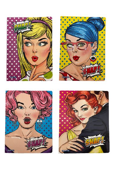 Gıpta Snap Thread Stitching Cardboard Cover A4 60 Sheets Checkered Notebook 4 Pieces