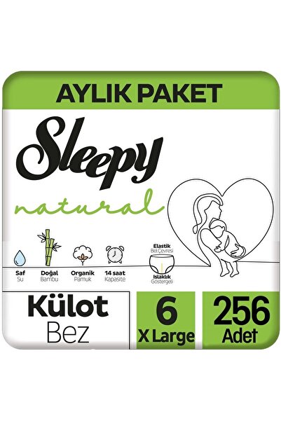 Sleepy Natural 6 Beden Külot Bebek Bezi 64x4 256 Adet