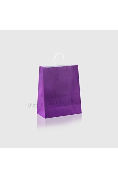 Genel Markalar Mor Kağıt Canta Büklüm Sap Küçük 18 * 24(5 Adet)