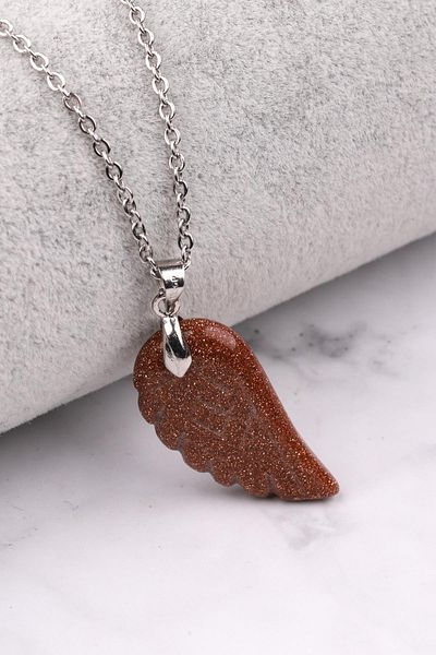 Sahra Brown Star Stone Synthetic Stone Wing Necklace