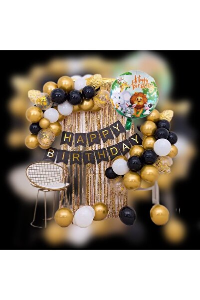 MFM مجموعة بالونات عيد ميلاد على شكل حيوانات سفاري للحفلات