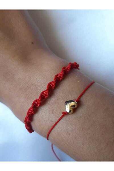 nascollection مجموعة من سوارين على شكل قلب أحمر - مكرامية