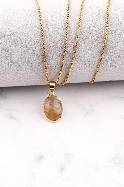 Alibaba Doğaltaş قلادة من الفولاذ المقاوم للصدأ من حجر الكوارتز الطبيعي باللو...