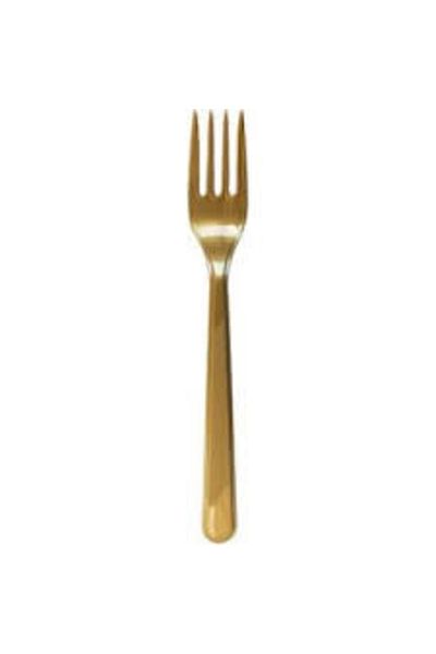 MERT AMBALAJ Golden Yellow Luxury 25 Piece Plastic Fork