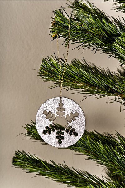 Elfora زخرفة عيد الميلاد شبكي ندفة الثلج 3 زينة عيد الميلاد