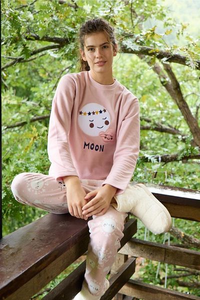 Aydoğan Women's Polar Pink Pajama Set