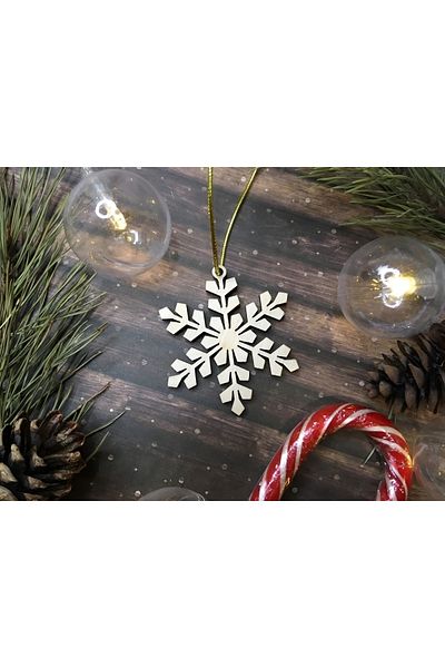 Elfora Christmas Ornament White Snowflake Christmas Gift 3 Pieces