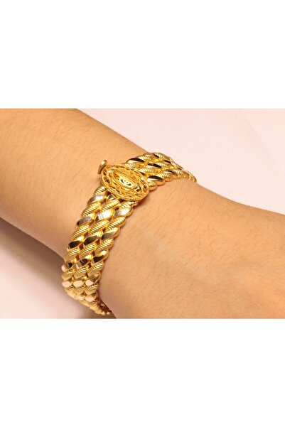 Hakan Güler Kuyumculuk Altın Ikili Burma Tuğralı Kelepçe Bilezik