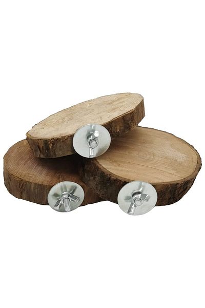 Alyones Natural 3 Pieces Circular Bird Cage Platform, Natural Round Wooden Stand Platform Budgie