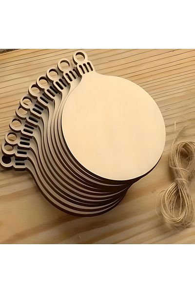 Elfora Christmas Tree Ornament Wooden Balls 10 Pieces