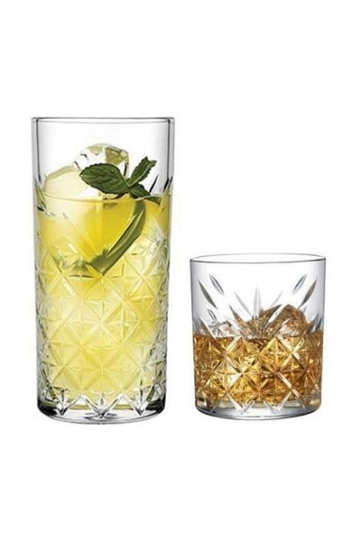 Paşabahçe Timeless Glass, Water Glass and Soft Drink Set 12 Pieces