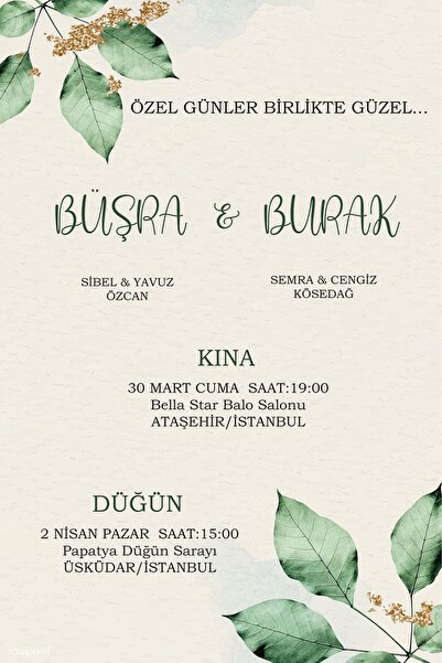 Belinay Düğün Davetiyesi 109 01 (50 ADET)
