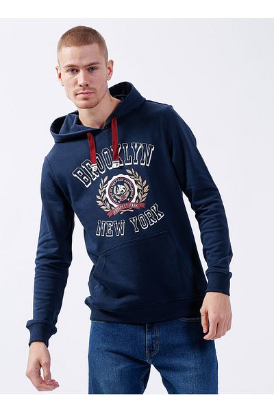 U.S. Polo Assn. Hanorac pentru bărbați cu guler bleumarin Gran