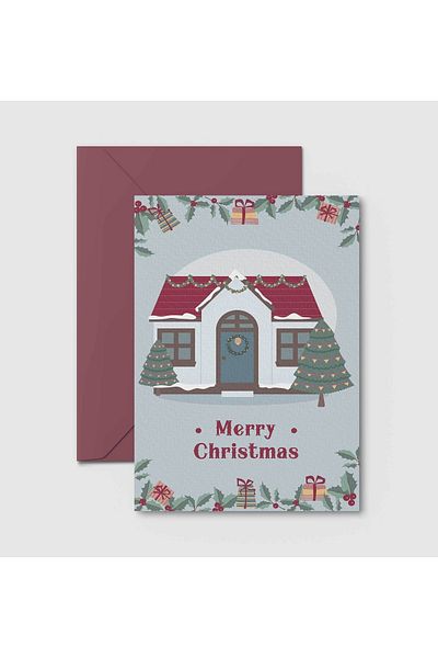HRS Postcard - Greeting Card & Envelope New Year New Year Christmas Christmas