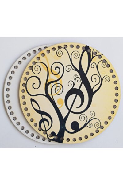 angel çanta aksesuar لوحة خشبية مصورة بقطر 20 سم مع ظهر سلسلة F رقم: 6