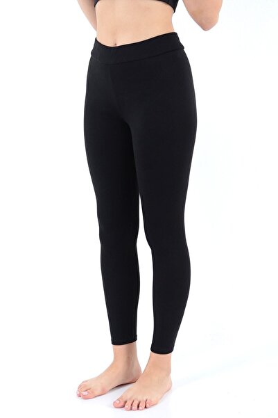 TİSTA Жіночі чорні лосини з нормальною талією та шардом