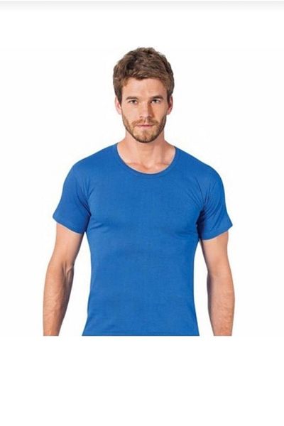 Seher Yıldızı 0002 Tricou pentru bărbați cu gât crew, pachet de 12 albastru