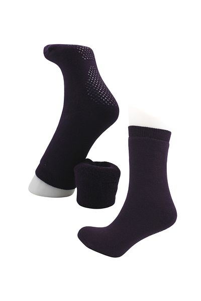 KARDEŞLER ÇORAP Women's Sole Silicone Print Towel Cotton Winter Thick Colored Socks Pack of 4