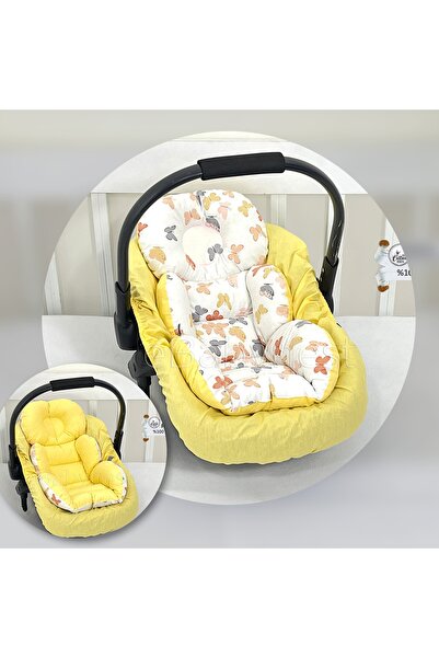 ebabynest Kelebek Serisi Gri Sarı Puset Alt Minder