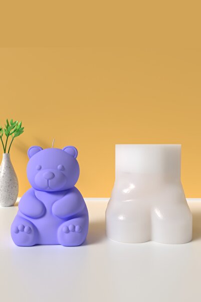 Cageartstudio Büyük Ayıcık Mum Silikon Kalıp - Mum Yapım Malzemeleri 10 Cm