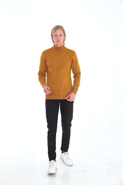 KMKkombin Мъжки трикотажен пуловер с висока яка