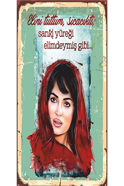 Hayat Poster Türkan Şoray Yeşilçam Selvi Boylum Mini Retro Ahşap Poster